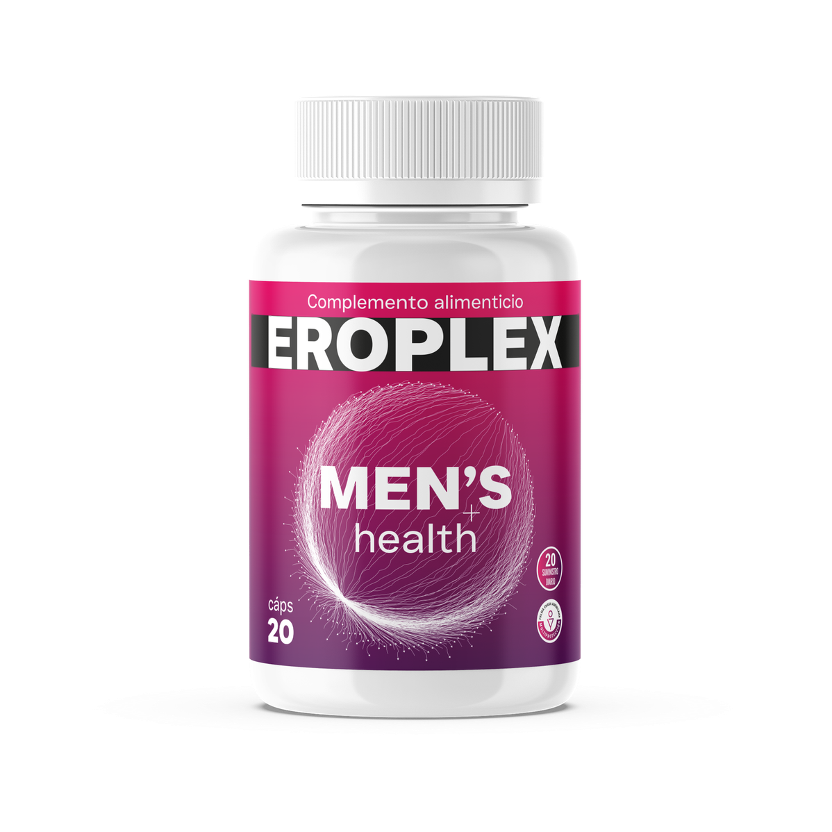 Frasco de Eroplex de 20 cápsulas