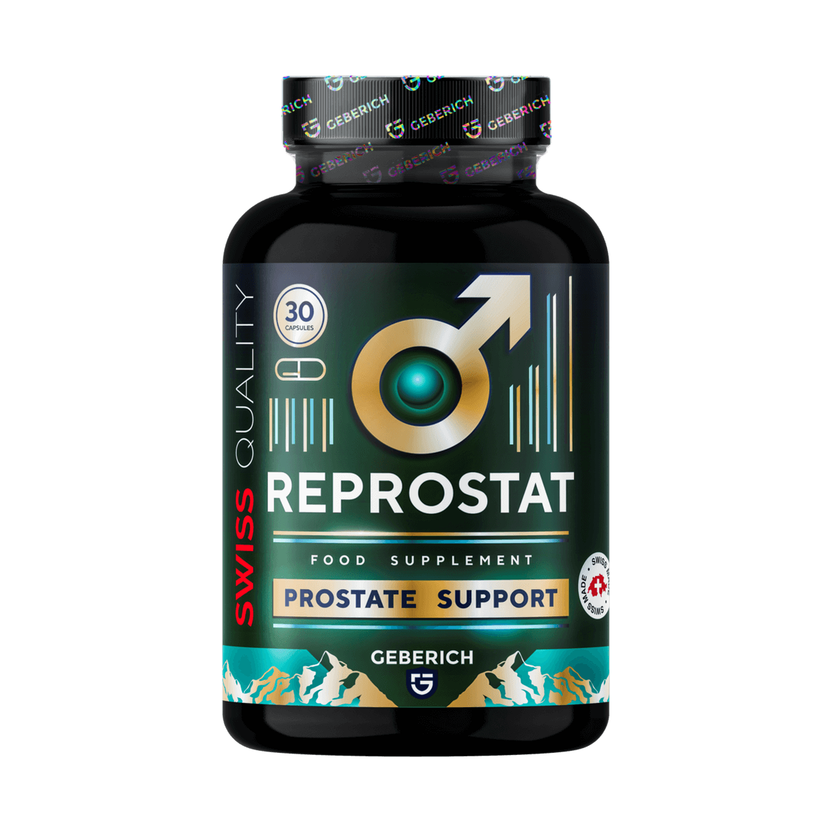 Bote verde oscuro de Reprostat, 30 cápsulas